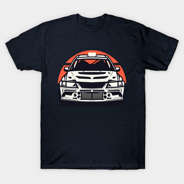 Mitsubishi Lancer Evo Rally Car T-Shirt by TaevasDesign